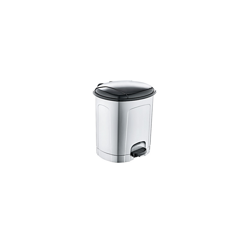 LOTUS PEDAL DUSTBIN (3LT) No:0 SILVER-BLACK